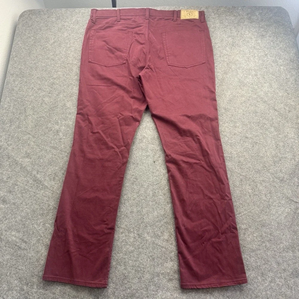 Polo Ralph Lauren Varick Slim Straight Pants Mens 38x32 Burgundy Red Chino